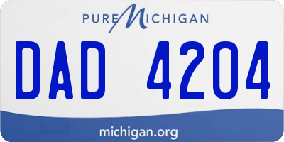 MI license plate DAD4204