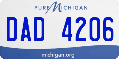 MI license plate DAD4206