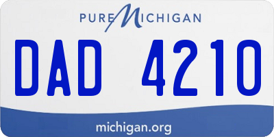 MI license plate DAD4210