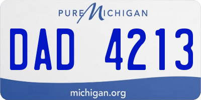 MI license plate DAD4213