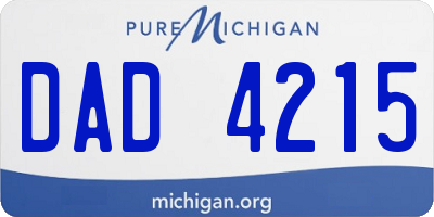 MI license plate DAD4215