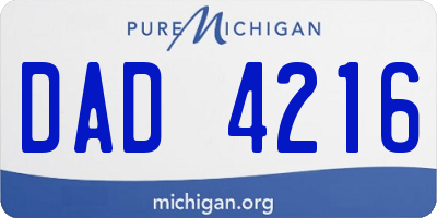 MI license plate DAD4216