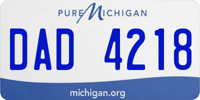 MI license plate DAD4218