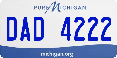 MI license plate DAD4222