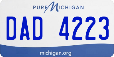 MI license plate DAD4223