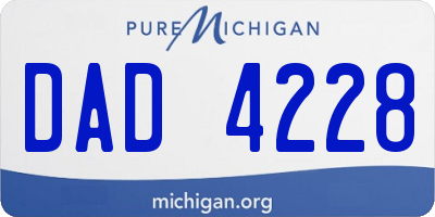 MI license plate DAD4228