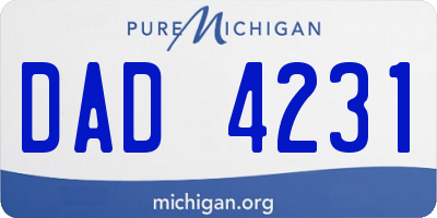 MI license plate DAD4231