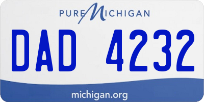 MI license plate DAD4232