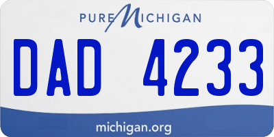 MI license plate DAD4233