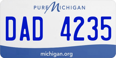 MI license plate DAD4235