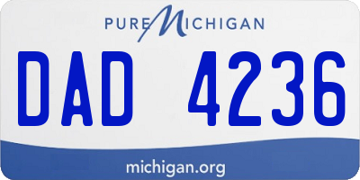 MI license plate DAD4236