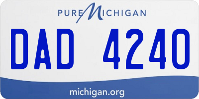 MI license plate DAD4240