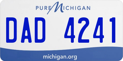 MI license plate DAD4241