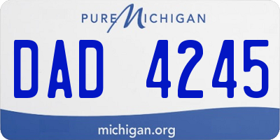 MI license plate DAD4245