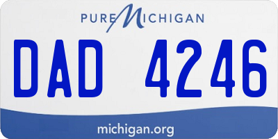 MI license plate DAD4246