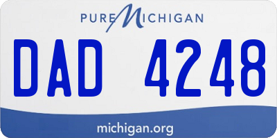 MI license plate DAD4248