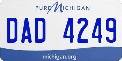 MI license plate DAD4249