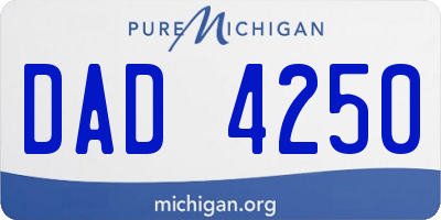 MI license plate DAD4250