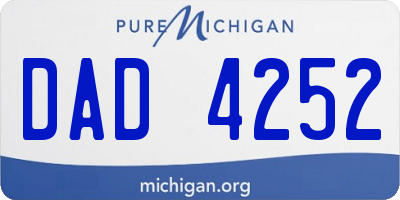 MI license plate DAD4252