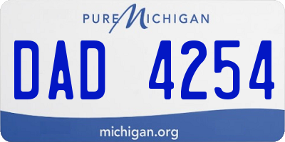MI license plate DAD4254
