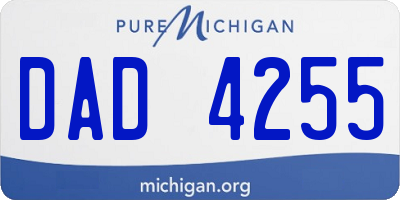 MI license plate DAD4255