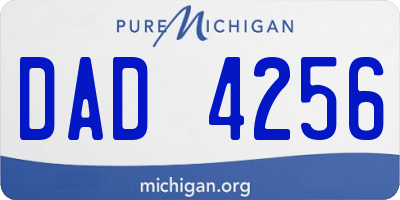 MI license plate DAD4256