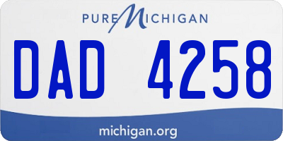 MI license plate DAD4258