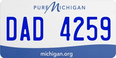 MI license plate DAD4259