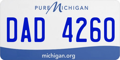 MI license plate DAD4260
