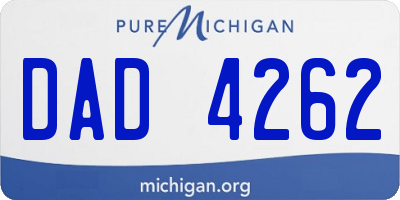 MI license plate DAD4262