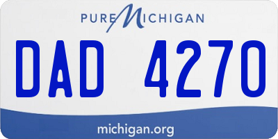 MI license plate DAD4270