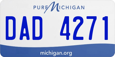 MI license plate DAD4271