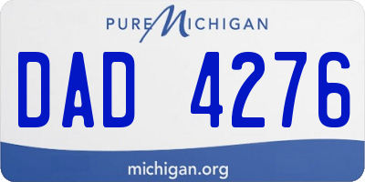 MI license plate DAD4276