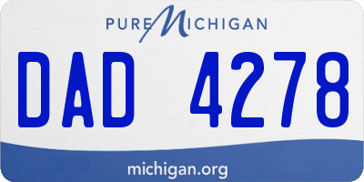MI license plate DAD4278