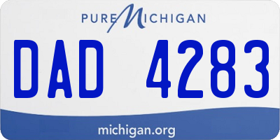 MI license plate DAD4283