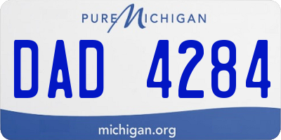 MI license plate DAD4284