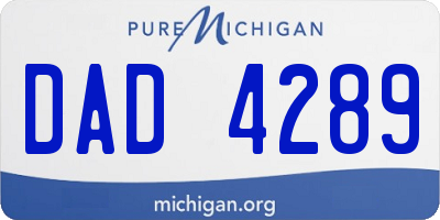 MI license plate DAD4289
