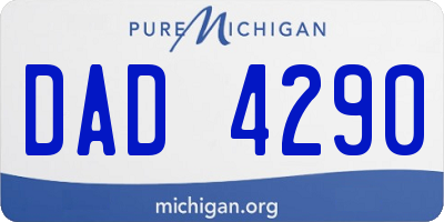 MI license plate DAD4290