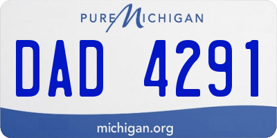 MI license plate DAD4291