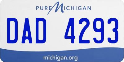 MI license plate DAD4293