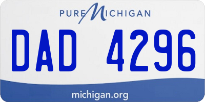 MI license plate DAD4296