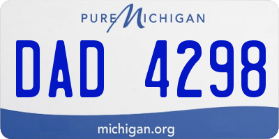 MI license plate DAD4298