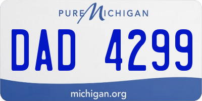 MI license plate DAD4299