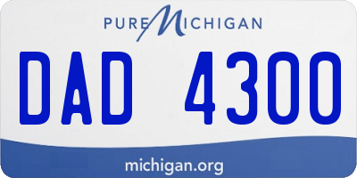 MI license plate DAD4300