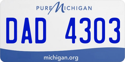 MI license plate DAD4303