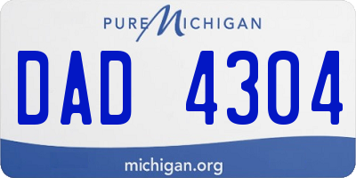 MI license plate DAD4304