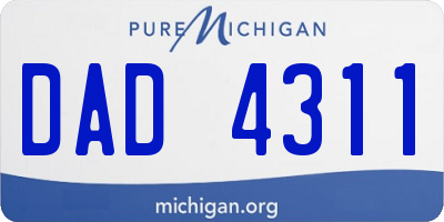MI license plate DAD4311