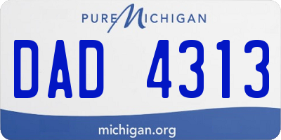 MI license plate DAD4313