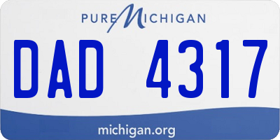 MI license plate DAD4317