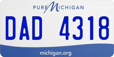 MI license plate DAD4318